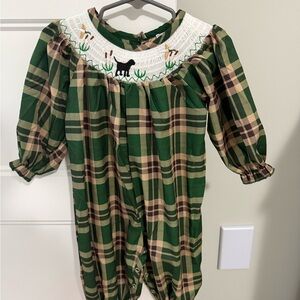 Green Plaid Kids One Piece